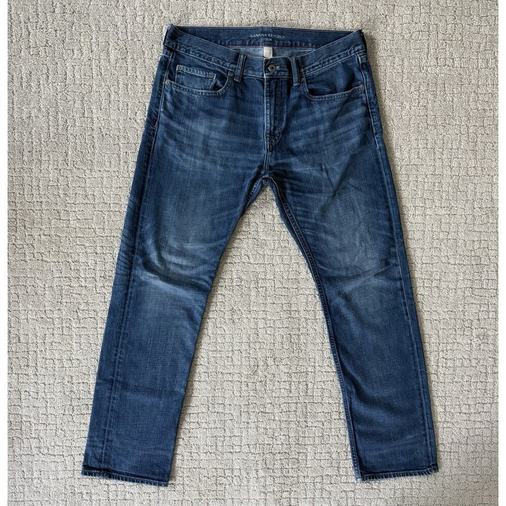 Banana Republic Slim Jeans Mens 33x30 Blue Medium Wash 100% Cotton Straight